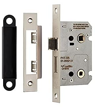 Eurospec Easi-T Bathroom Lock BAE5025SN Satin Nickel, 64 mm width