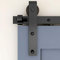 9FT / 274cm Kit de puerta corrediza de granero, puerta de granero resistente Kit de riel negro para puerta de madera individual, percha en forma de J