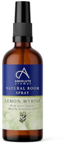 Absolute Aromas Natural Lemon Myrtle Room Spray 100ml – Uplifting Home Fragrance with 100% Pure Essential Oil – Natural Air Freshener for Kitchen, Bathroom & Living Spaces
