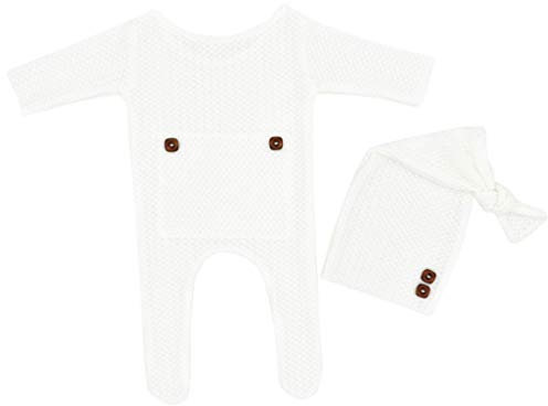 TOYANDONA 1 Satz Overall Mit Langem Babybodys Baby-Outfits Shorts Stricken Strickkleidung Babyanzüge Säuglingsanzug Baby-Shorts Weiß Modellieren Neugeboren Gestrick Strickmütze