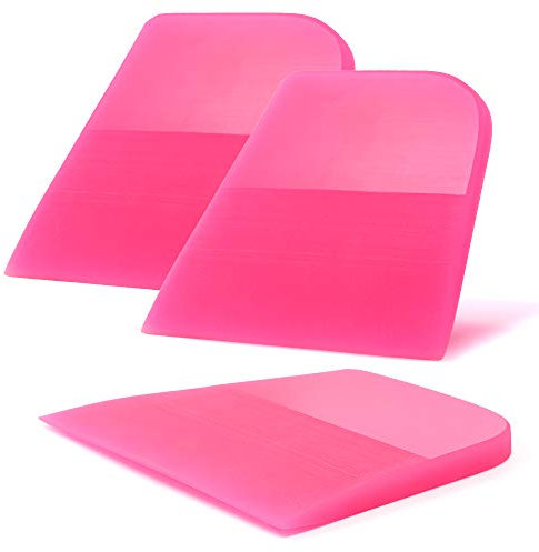 FOSHIO 3Pcs Scratches Proof Soft TPU Rubber Squeegee, Compact Water Wiper Blade Scraper Cleaner for Car Window Glass Tinting PPF Coating Film Installation, Kitchen Countertops, Bathroom Shower Mirrors