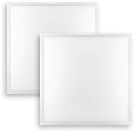 Popp® Panel LED PRO Empotrable 40W con lente PMMA, 220V, 4000Lm, IP40 Blanco 60x60cm No flicker no requiere tornillos instalación, para techos desmontables (60x60cm Pack 2, 6000K)