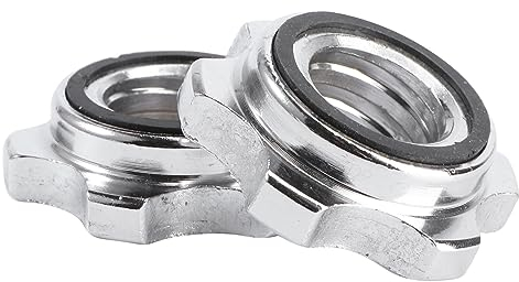 IMIKEYA 2 Stück Schraubverschluss für Hantelstangen Standard Langhantel Spinlock rutschfeste Sternverschlüsse für Hantelstange Gewichtheben 25mm Durchmesser Silber