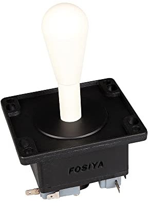 Fosiya American Style 2 Pin Happ Tipo elíptico Arcade Joystick conmutable de 8 Maneras de la operación, precisión de 0.187 4.8mm Terminal de Video Juegos Arcade1up Piezas de la máquina (Blanco)