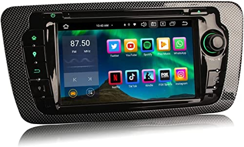 Erisin 8-Core Android 10 Autoradio für Seat Ibiza mit GPS Navigationsgerät, Multimedia, DVD-Player, Bluetooth, Touchscreen, DAB+ Radio, DSP CarPlay, Android, Auto WiFi A2DP RDS 4 GB RAM + 64 GB ROM