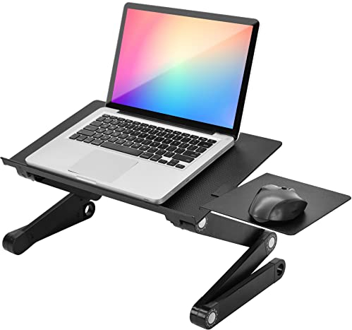 Retoo Supporto portatile per computer portatile con ripiano per mouse regolabile in altezza e inclinazione a 360 gradi, in alluminio, con portata fino a 25 kg, per HomeOffice