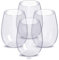4 Pz Stemless Set Vetro Trasparente Vino plastica Bevanda Tazza di Acqua Coppa Bicchieri da Vino (Size : Clear 4 PCS)