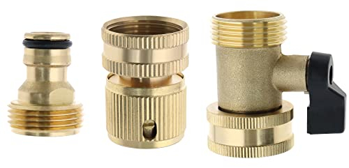 Be In Your Mind 3 Stück Gartenschlauch Schnellverbinder 3/4 Zoll Messing Absperrventil Innengewinde und Außengewinde Wasserhahn Anschluss Messing Adapter Gartenschlauch Armatur
