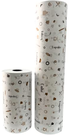 BALSAT Bobina papel panaderia Dibujo impreso tipo panaderia/confiteria. Para confiterias, pastelerias, panaderias, registro sanitario, papel de envolver (62 cm. / 8 Kg.)