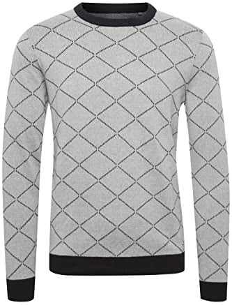 Blend BHNison Herren Strickpullover Feinstrick Pullover aus 100% Baumwolle, Größe:XXL, Farbe:Stone Mix (200274)