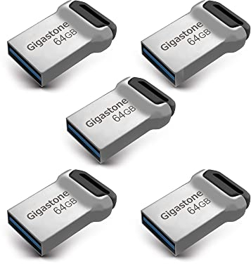 GIGASTONE 64GB Nano Flash-Laufwerk (5 Stück) Z90 USB 3.2 Gen 1, 120MB/s UltraSchnell, Mini, Metalldesign, Datenspeicherung, Backup für PC/Mac/TV/Auto, USB 2.0/3.0/3.1 Kompatibel