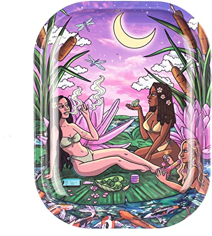 Seabbo Rolling Tray Decorative Tray,Smooth Rounded Edges Perfect Storage for Home Or On The go Gifts for Hippie Friend7 X 5.5 Design - Unique Gifts