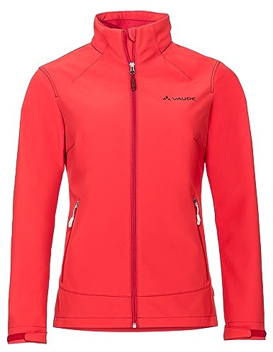 VAUDE Damen Softshell Jacke Cyclone Jacket VI, weich, warm und winddicht, wasserabweisend und atmungsaktiv, flame, 42