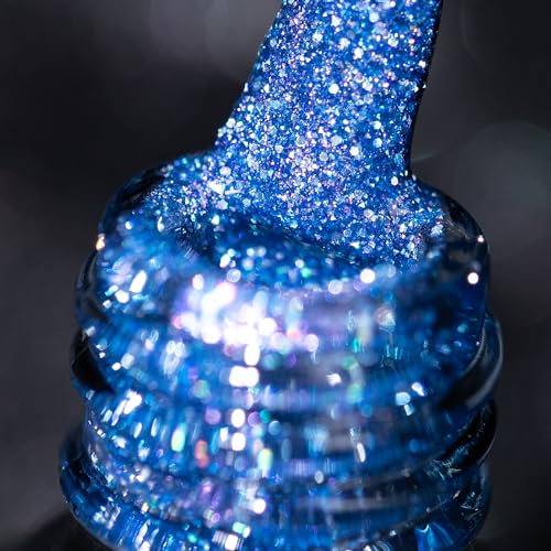 BURANO Reflektierender UV-Nagellack 7.3ml, Diamond Nail Glitter Gel Polish, Sparkly Sommer Herbst Farbe, Holografischer Glitter (JL15)