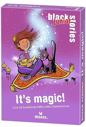 moses. Black Stories junior It’s Magic - 50 Funkelnde Rätsel mit Fällen voller Geheimnisse und Magie, Rätsel Kartenspiel mit Spielvariante und Punktechips, Rätselspiel für Kinder ab 8 Jahren