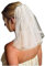 JUSTUSNX Weiß Hochzeit Kurzer Schleier, Perle/Kristall Braut Schleier mit Kamm für Frauen und Mädchen Party Zubehör (B)