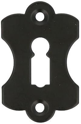 MS Beschläge Schlossrosette Türrosette Antik Optik Möbelrosette Schwarz matt Stahl Schlüsselrosette Zylinderrosette Schlüsselschild Rosette (Buntbart)