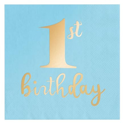10 Servietten in Türkis * 1. GEBURTSTAG * für Kindergeburtstag und Mottoparty | 33x33cm | Kinder Papierservietten Servietten Tischdeko