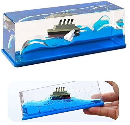 FIYSON Flüssigkeitsdriftflasche Für Kreuzfahrtschiffe - Never Sink Titanic Kreuzfahrtschiff, One Piece–Tausend Sunny Schiff Collection, Black Pearl Drift Schiffs für Tisch und Auto Dekoration (Stil 3)