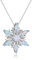 AXELUNA Weiße Schneeflocken-Halskette mit künstlichem Opal, Sterlingsilber, Zirkonia, Schnee-Blume, Weihnachtsschmuck für Damen, Wintergeschenk, Sterling Silber, Zirkon