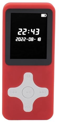 Reproductor MP3 con Bluetooth 5.0, Reproductor de Música Portátil con Altavoz HD Incorporado, Admite Radio FM, Grabación de Sonido, Despertador, Libros (Rojo)
