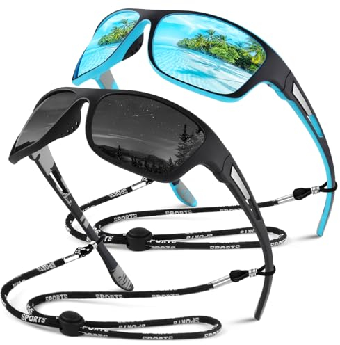 Sunier Sonnenbrille Herren Polarisiert Sport Fahrradbrille Damen Verspiegelt, Unzerbrechliche Sonnenbrille Angeln Fahren mit 100% UV400-Schutz Cat 3 CE