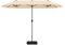 COSTWAY Ombrellone Doppio da Giardino 400 x 200 cm, Ombrellone Rettangolare con Base, Parasole Esterno con Manovella e 12 Stecche, per Giardino Piscina Patio (Beige)
