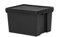 45L Heavy Duty Storage Boxes with Lids, 100% Recycled Plastic, Stackable Nestable Durable Strong Lid snaps into place and features holes to add tie-wraps for added security for Home & Office Storage