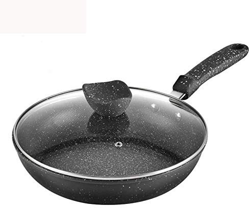 OQHAIR Wok Padella Antiaderente Meno Olio Fumo Pentola Domestica Non Ruggine Padella Cottura Fritta Fornello A Induzione Fornello A Gas Universale 26 Cm