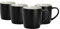 Argon Tableware Coloured Coffee Mugs - Matte Black - 350ml - Pack of 4 - Matt Ceramic Stoneware Tea Mugs Latte Cappuccino Cups Hot Chocolate Cups Colourful Mug Set with Handle