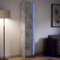 Homgoday Highboard mit LED-Beleuchtung Aufbewahrungsschrank Beistellschrank Mehrzweckschrank Hochschrank Standschrank Schrank für Wohnzimmer Büro Küche Grau 41,5x32,5x200 cm