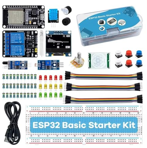 TECNOULAB 1 Stück ESP32 Basic Starter Kit ESP-32S WiFi Bluetooth Entwicklungsboard Lernkit
