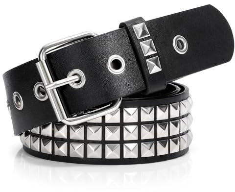 VONMELLI Cintura Borchiata Metallo Punk Rock Cinture con Rivetti per Donne/Uomini Cintura in Pelle Punk Cintura Gotica Accessori per Pantaloni Jeans