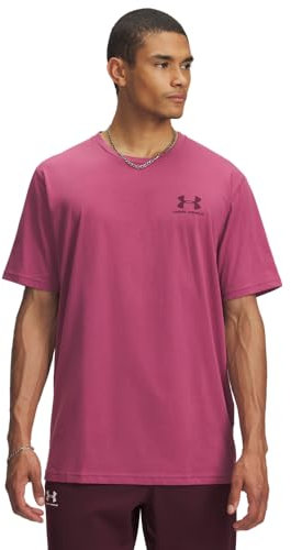Under Armour Camiseta deportiva de manga corta para hombre, (659) Fucsia Dusk / Dark Maroon, Medium