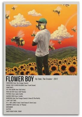 YNKING Tyler, The Creator Flower Boy Albumcover-Poster, Leinwand-Kunstdruck, 30 x 45 cm, für Wohnzimmer, Zuhause, Büro, Dekoration