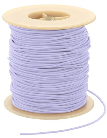 PATIKIL Cordón Elástico 70 m, 2 mm de Cuerda Elástica para Pulseras para Hacer Joyas, Collares, Abalorios y Manualidades DIY, Color Morado Claro