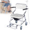 Toilettenstuhl Für Senioren Toilettenstühle Faltbar Mit Rollen, Fahrbarer Toilettenrollstuhl Nachtstuhl with Arms Behinderte, Aluminium Duschrollstuhl Für Patienten Behinderte Schwangere