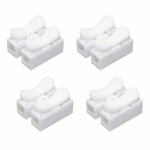 30pcs White No Solding Welding Quick Cable Wire Connector No Screw Terminal Spring Clamp (2 bit).spring wire connectors