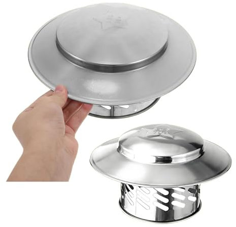 75-80-110-160-200 Mm Dachentlüfter, 304 Edelstahl Schornstein Ofenabdeckung Rund, Kaminabdeckung Regenhaube Mit Vogelschutz, Schornsteinrohr(80 mm(3.15 in))