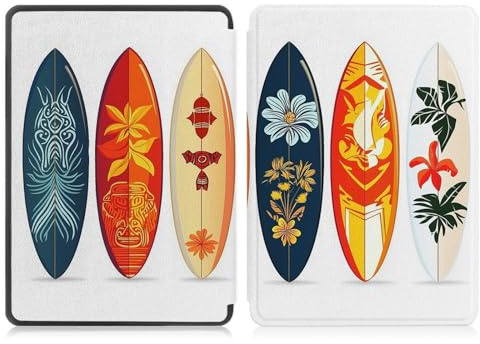 Étui pour Kindle Oasis 7 Pouces (10ème et 9ème Génération, Sortie 2019/2017) Housse en Cuir PU de qualité supérieure avec Fonction Veille/réveil Automatique,Planches De Surf