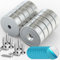 10Stück Magnete Neodym 25mm Magnet Stark Mit Loch - Extra Starke 20kg Magnetic Rund Starker Halt Magneten, Topfmagnet mit Flach Selbstklebend Metallplättchen (10Stück Magnet+10Stück Metallplättc)