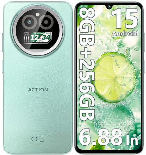 IIIF150 Action A5 Pro Smartphone Android 15, 8GB+256GB/1TB, 6.88'' HD+&1'' Mini Screen Telefono Cellulare, 5100mAh,16MP+5MP Cellulari, Octa Core, 4G Dual SIM Telefoni Offerta, Fingerprint/3.5mm Jack