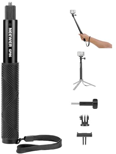 NEEWER Action Camera Extension Rod Kit, 27.8 Invisible Selfie Stick, GP-86