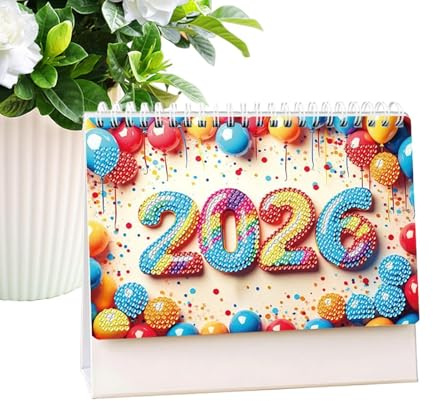 Tischkalender 2026 | Strassstein Kalender - 2026 Umblätterplan Monatlicher Planer | Für Innenbereich Zuhause Büro Schule Dekoration Lehrer Frauen Schreibtisch Als Geschenk Für Freunde