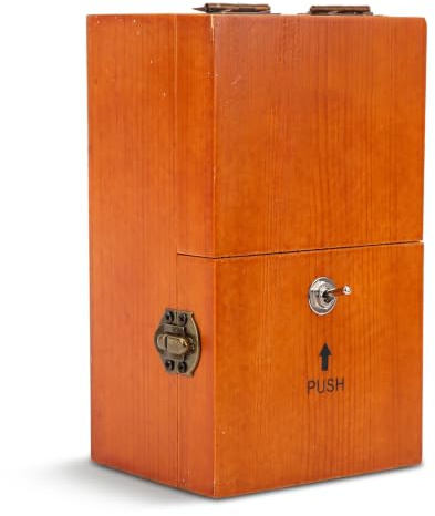 CHEOTIME Nutzlose Box Schaltet Sich Alleine Aus, Lassen Sie Mich Allein Maschine Kasten Komplett Montiert in Box Lustiges Spielzeug für Geburtstag und Party Geschenk(Brown)