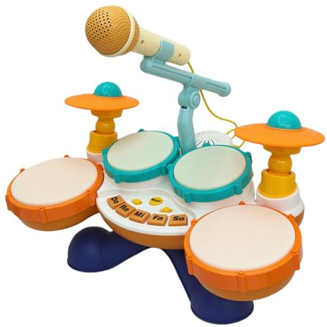 Kids Drum Set - Educational Interactive Drums Toy | Kids Drum | Adjustable Educational Toy for Sensory & Motor Skill Development Birthday, Party, Travel, Home, Preschool, Daycare