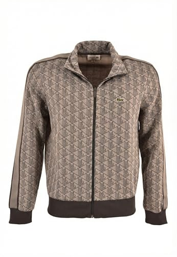 Lacoste Paris Zip-Up Jacquard Veste de survêtement pour homme Calluna/Graphite M