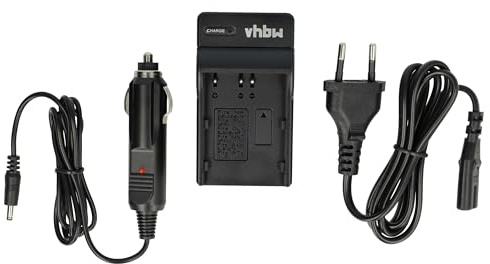 vhbw Ladegerät kompatibel mit Konica Minolta Dimage A1, A2 Kamera Camcorder - Ladeschale, Kfz-Adapter Ladeanzeige