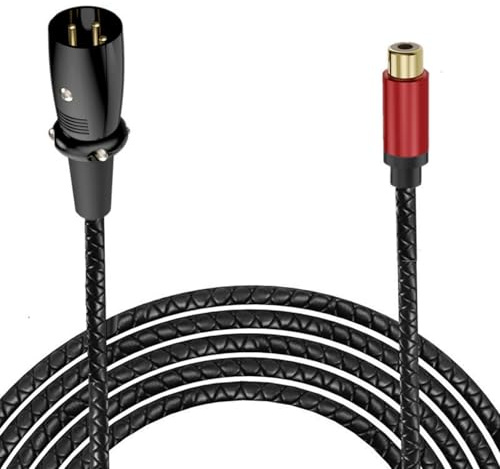 Jazuaiao XLRs 3Pin Male RCAs Female Adapters Cord Flexible PU Insulation Gold Plated Interfaces AntiTear for Amplifiers Mixer Systems XLRs to Rcas Cable Gold Plated