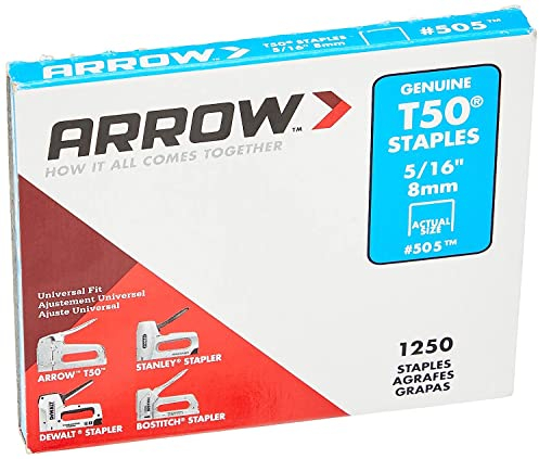 Arrow T50 - Grapas (caja con 1250 unidades, 8 mm)